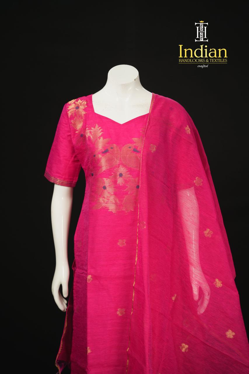 New Designer Jamdhani Sets -Pink 2