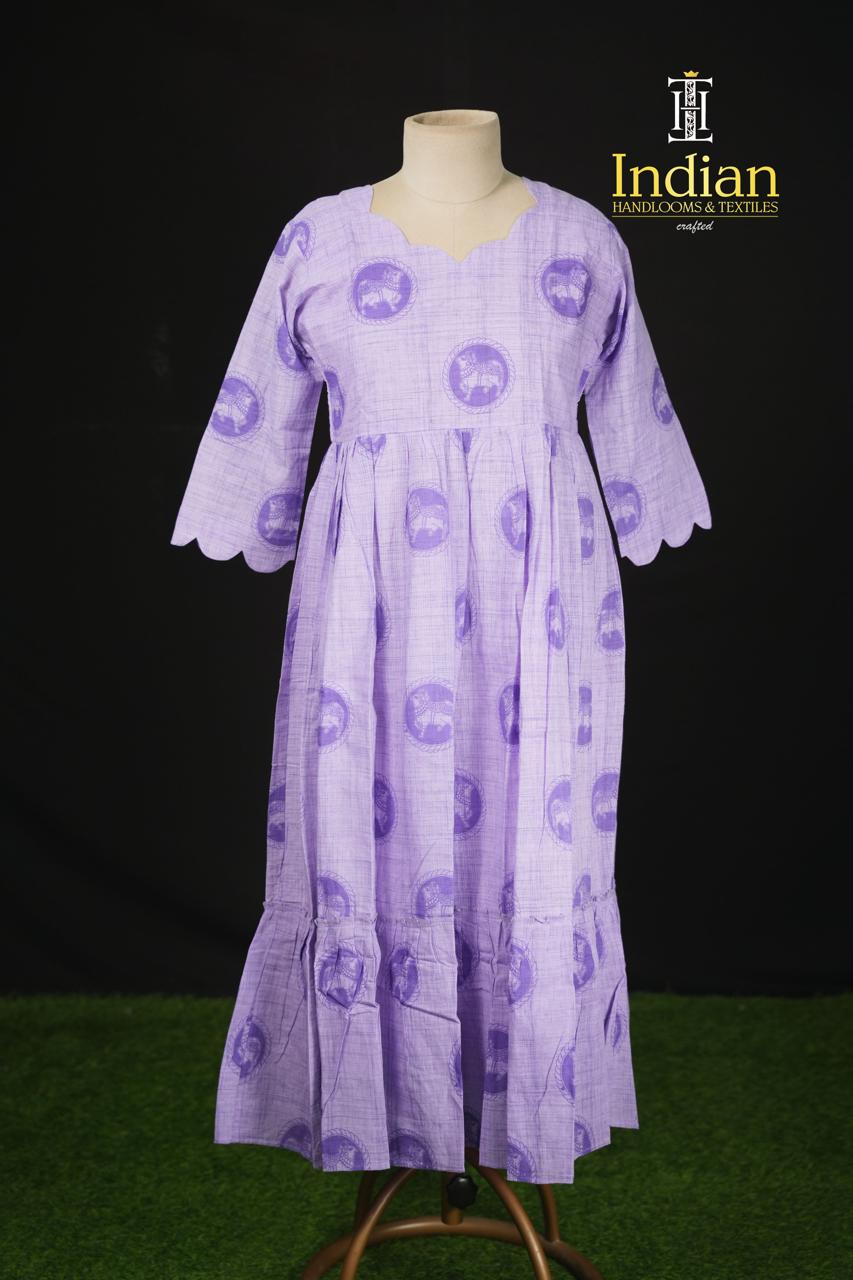 New Mul Cotton Frocks-Lavender