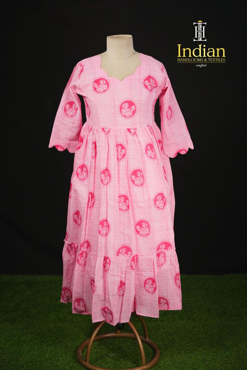 New Mul Cotton Frocks-Baby Pink