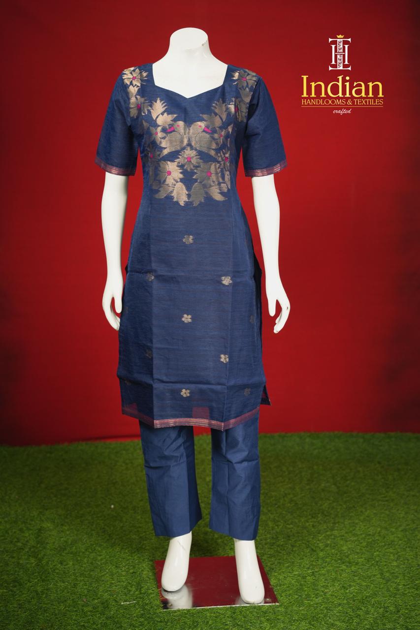 ew Designer Jamdhani Sets -Navi Blue 3