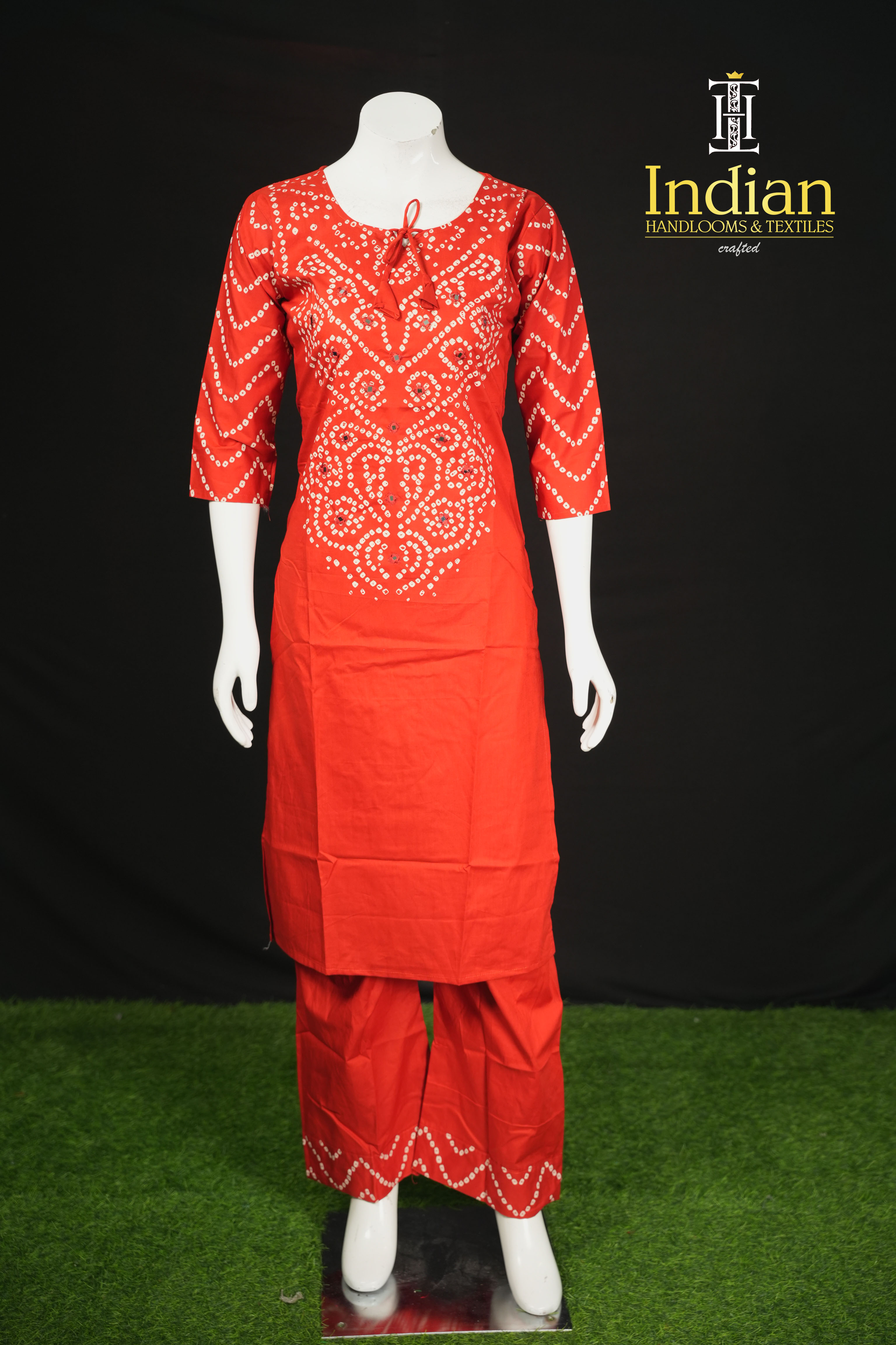 Soft Cotton 2Pcs Sets- Bandhini Orange