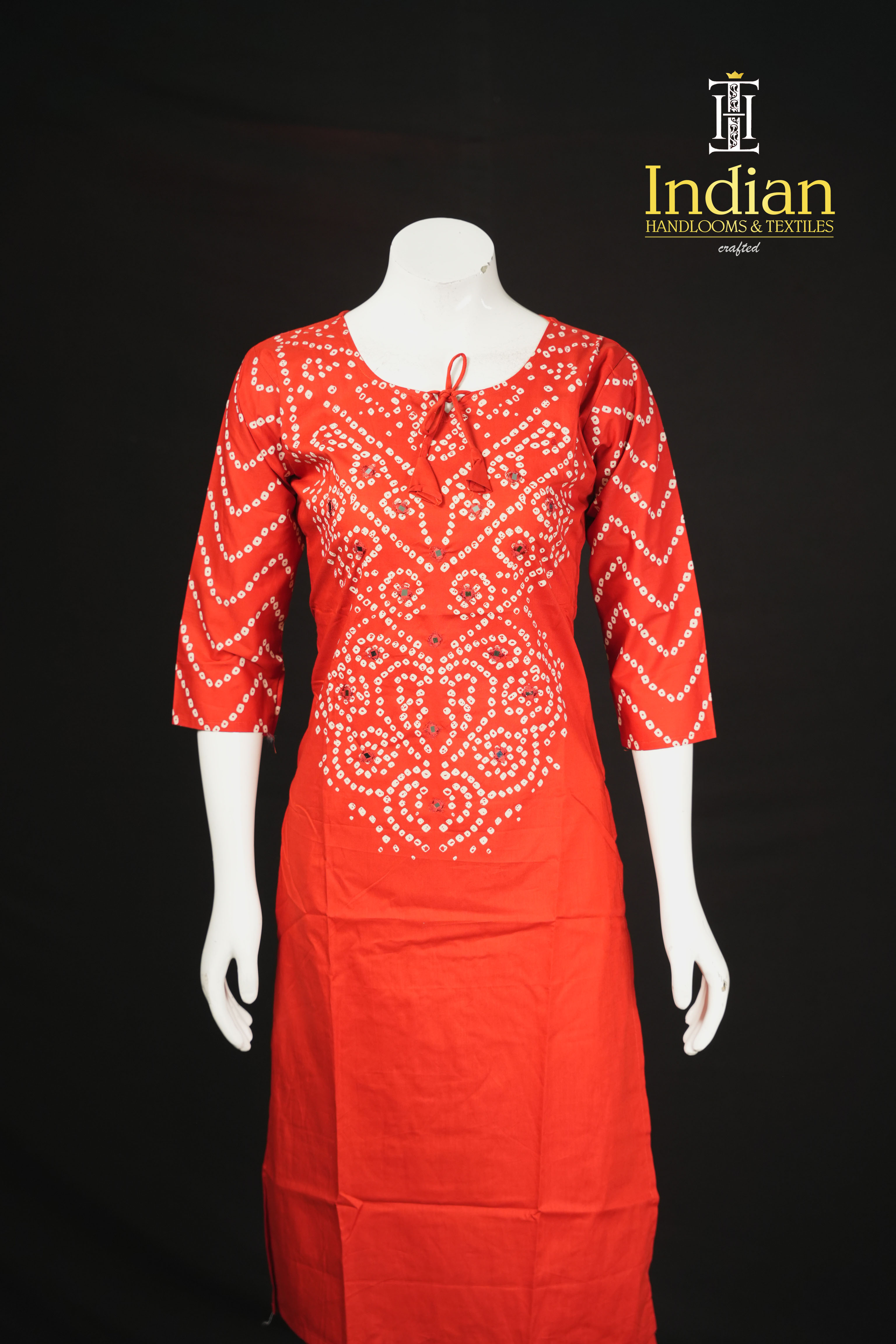 Soft Cotton 2Pcs Sets- Bandhini Orange