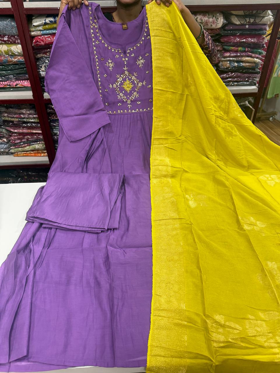 D Plus Size Roman Silk Sets - Lavender 1