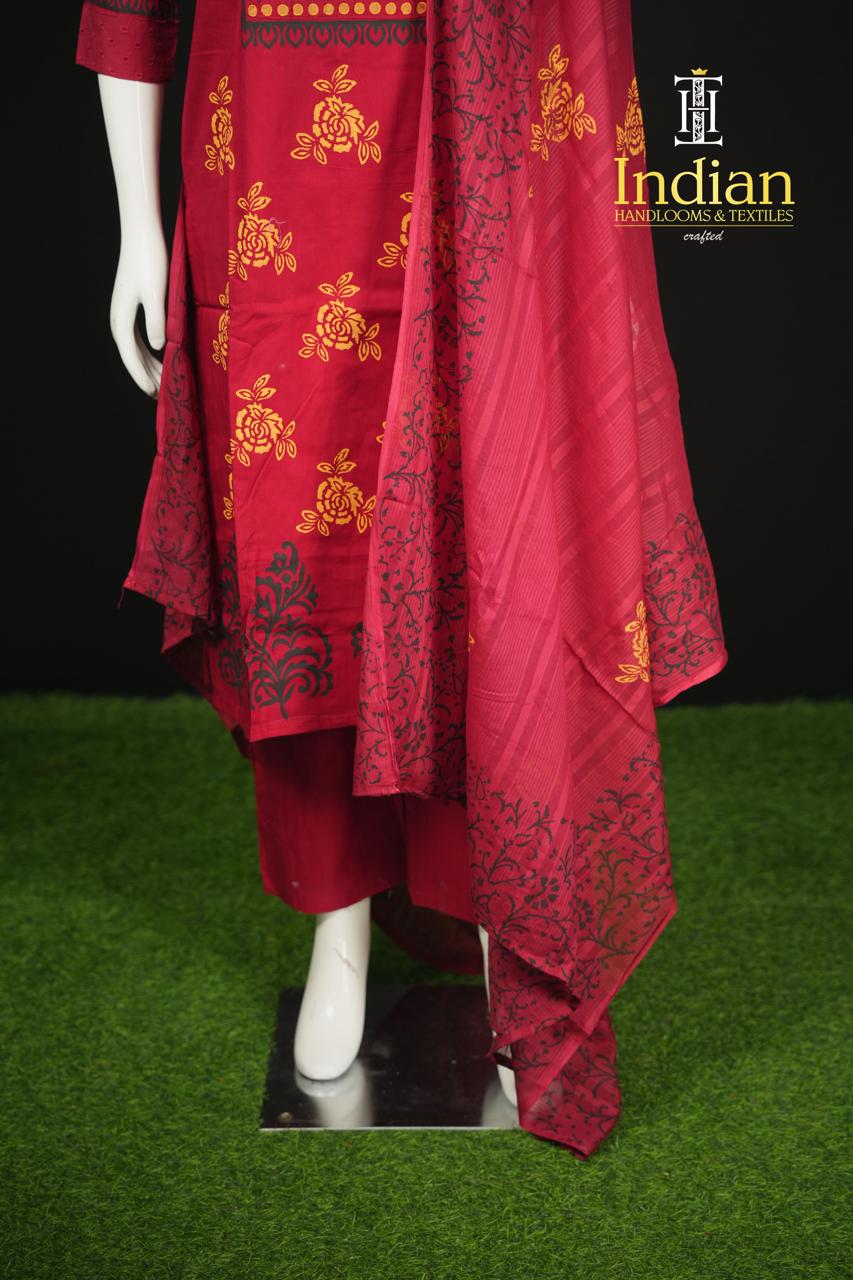 T Hakoba Mul Cotton Sets - Maroon