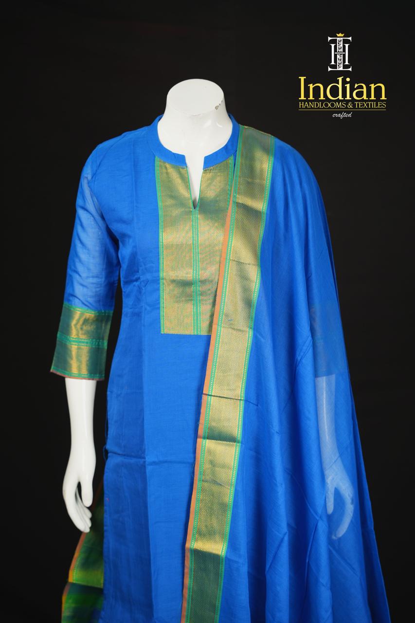 Narayanpet Pattu Sets - Dark Blue