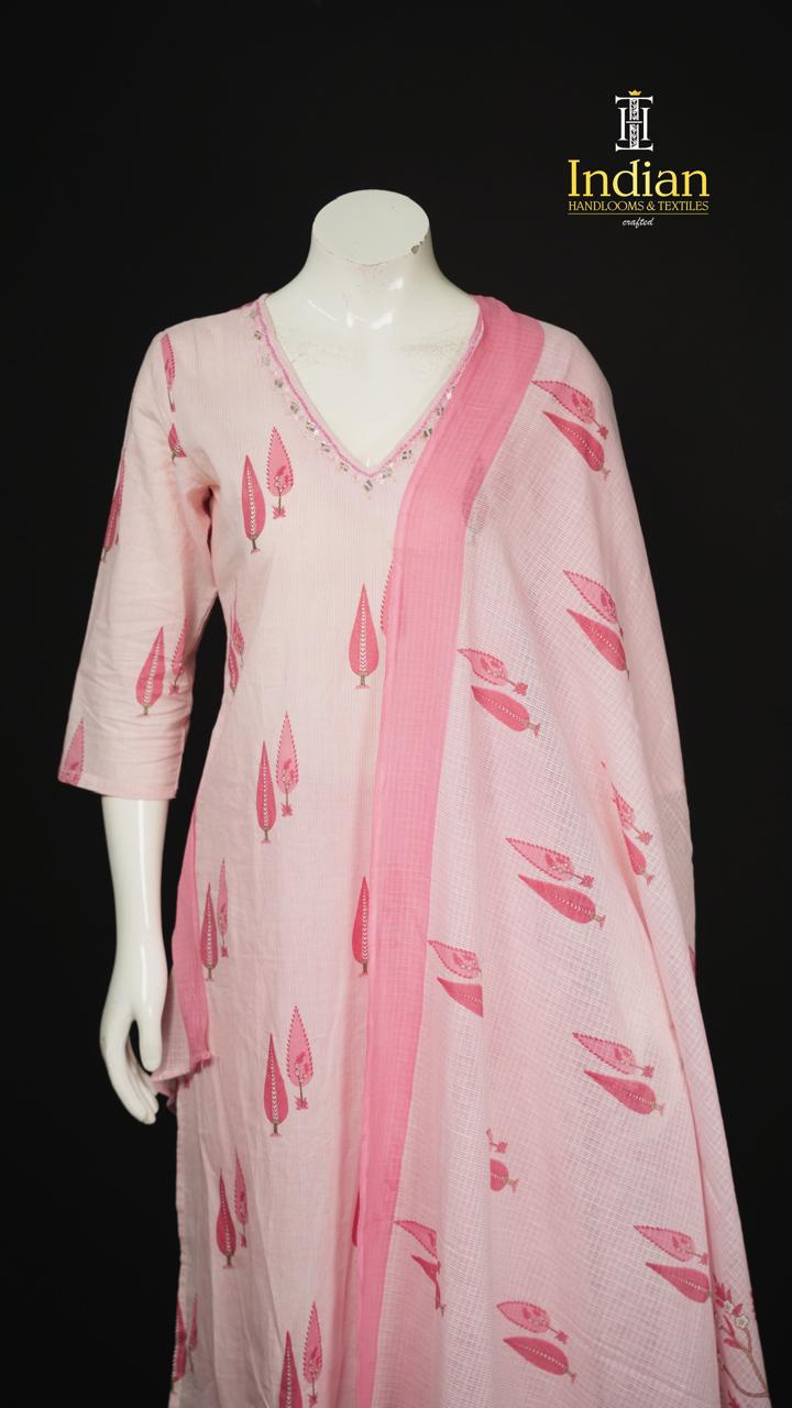 Premium Jaipuri Cotton Sets - Peach Pink 1