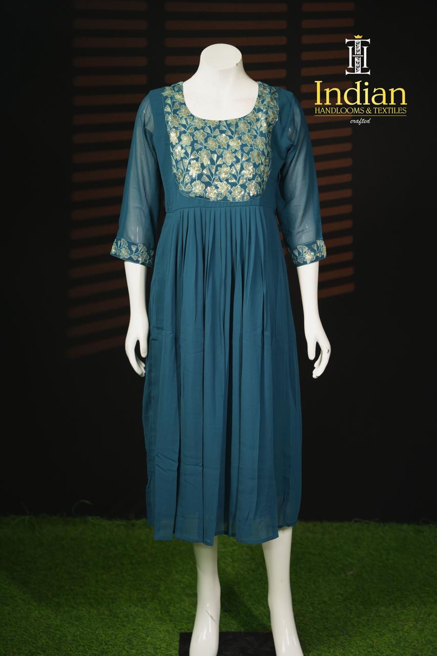 A Georgette Frocks - Peacock