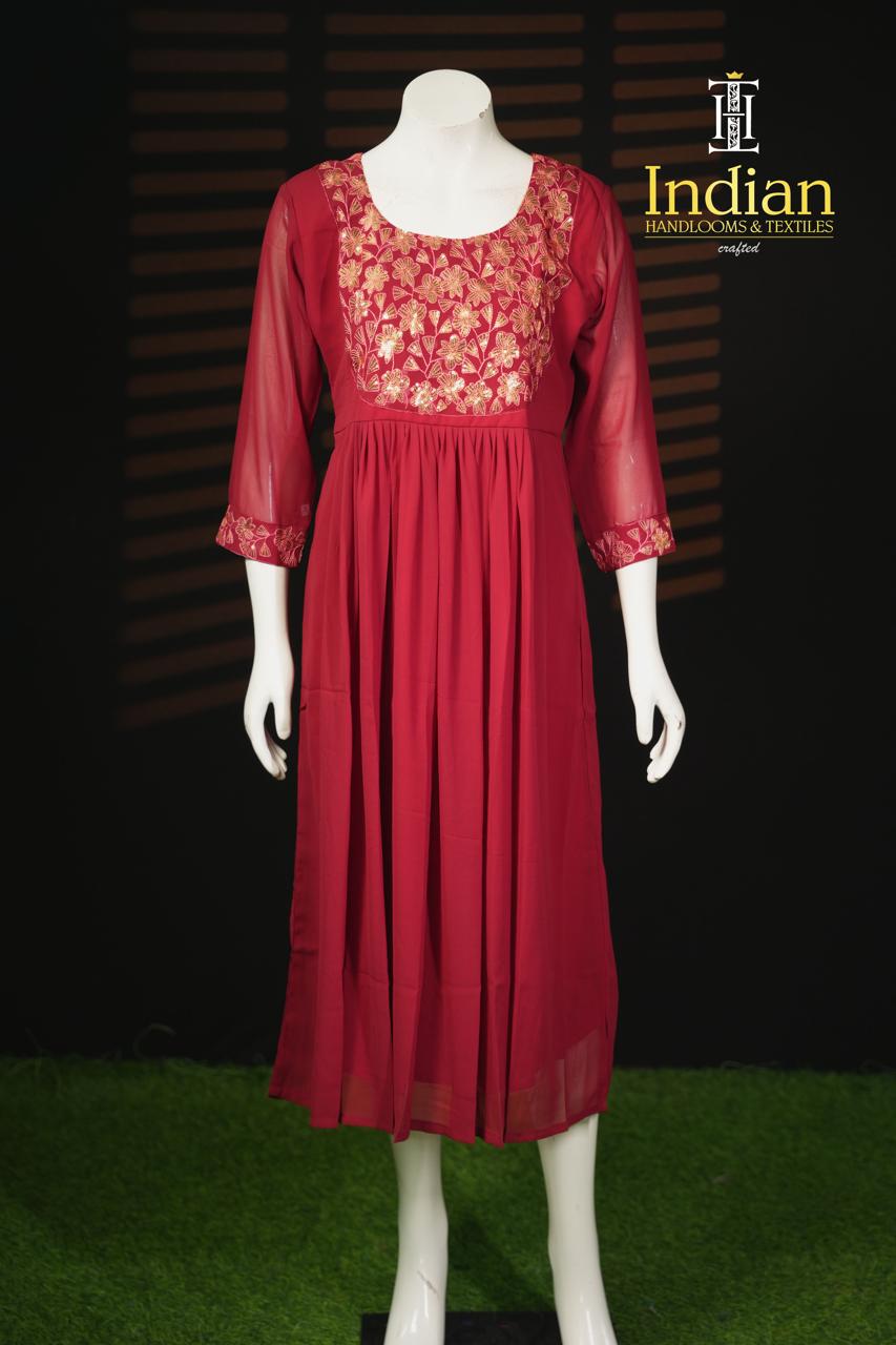 A Georgette Frocks -Maroon