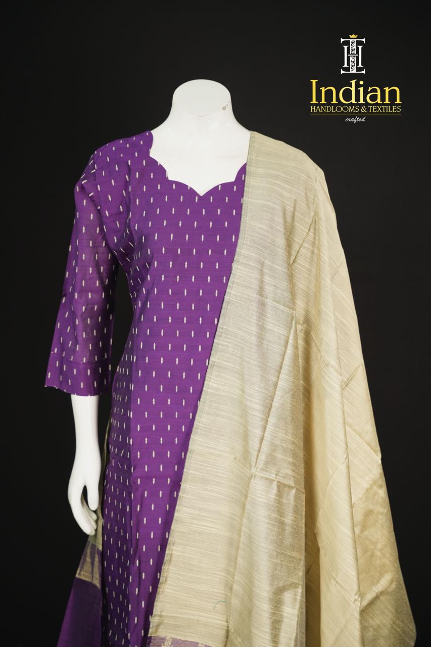 Sh Raw Silk 3Pc Sets-Purple